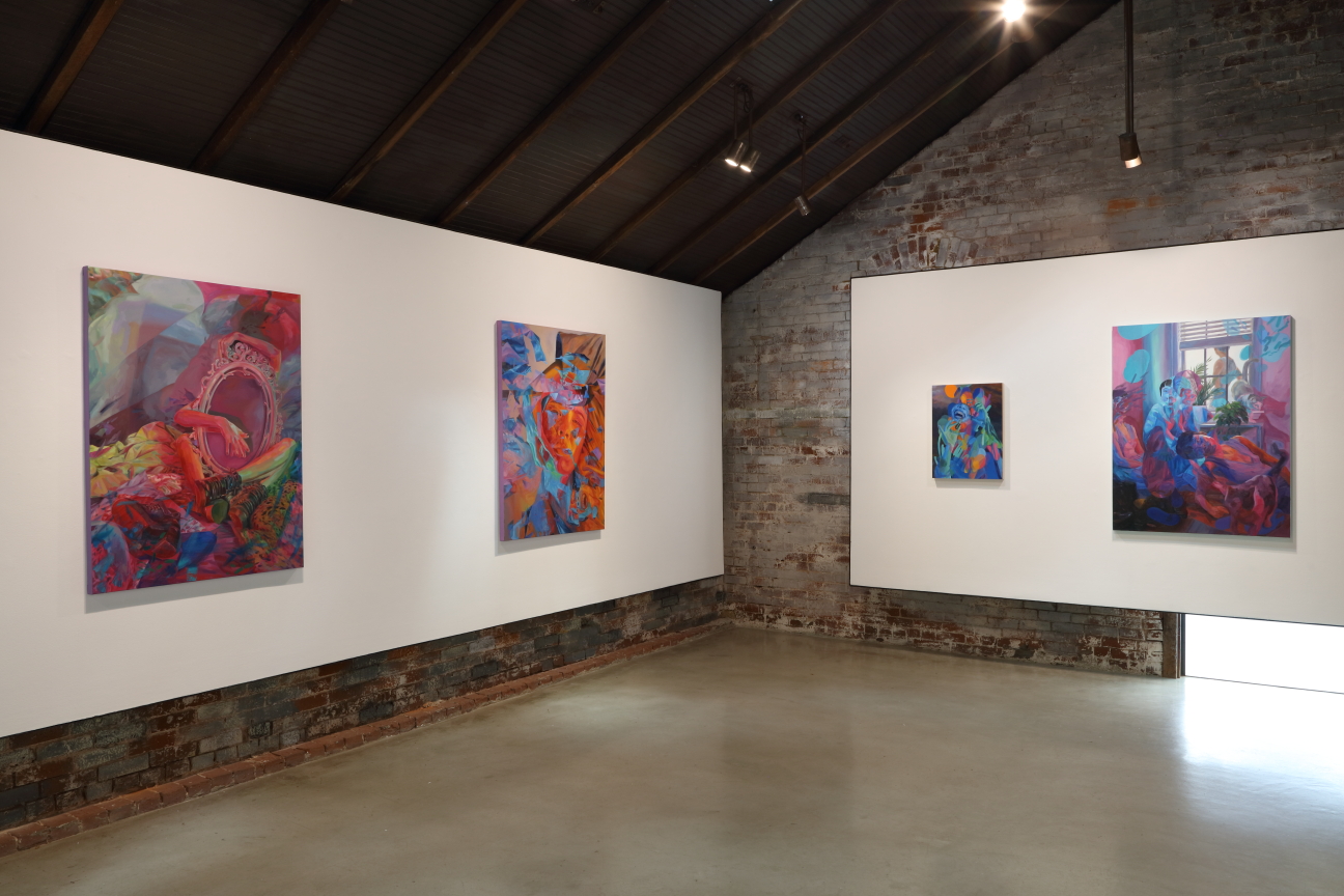 Installation view of Melissa Huang, "A Person Shaped Daydream" at whitespace gallery in Atlanta.